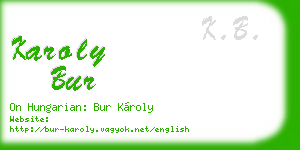 karoly bur business card